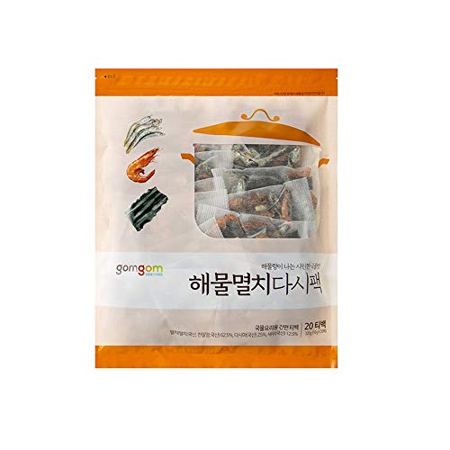 Paquete de bolsa de algas de anchoa y mariscos secos coreanos para sopa 320g (16g x 20)