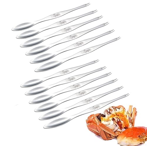 Seafood Forks Picks, Tenedores para marisco cangrejo y langosta recogiendo herramientas paquete de acero inoxidable (12 piezas)